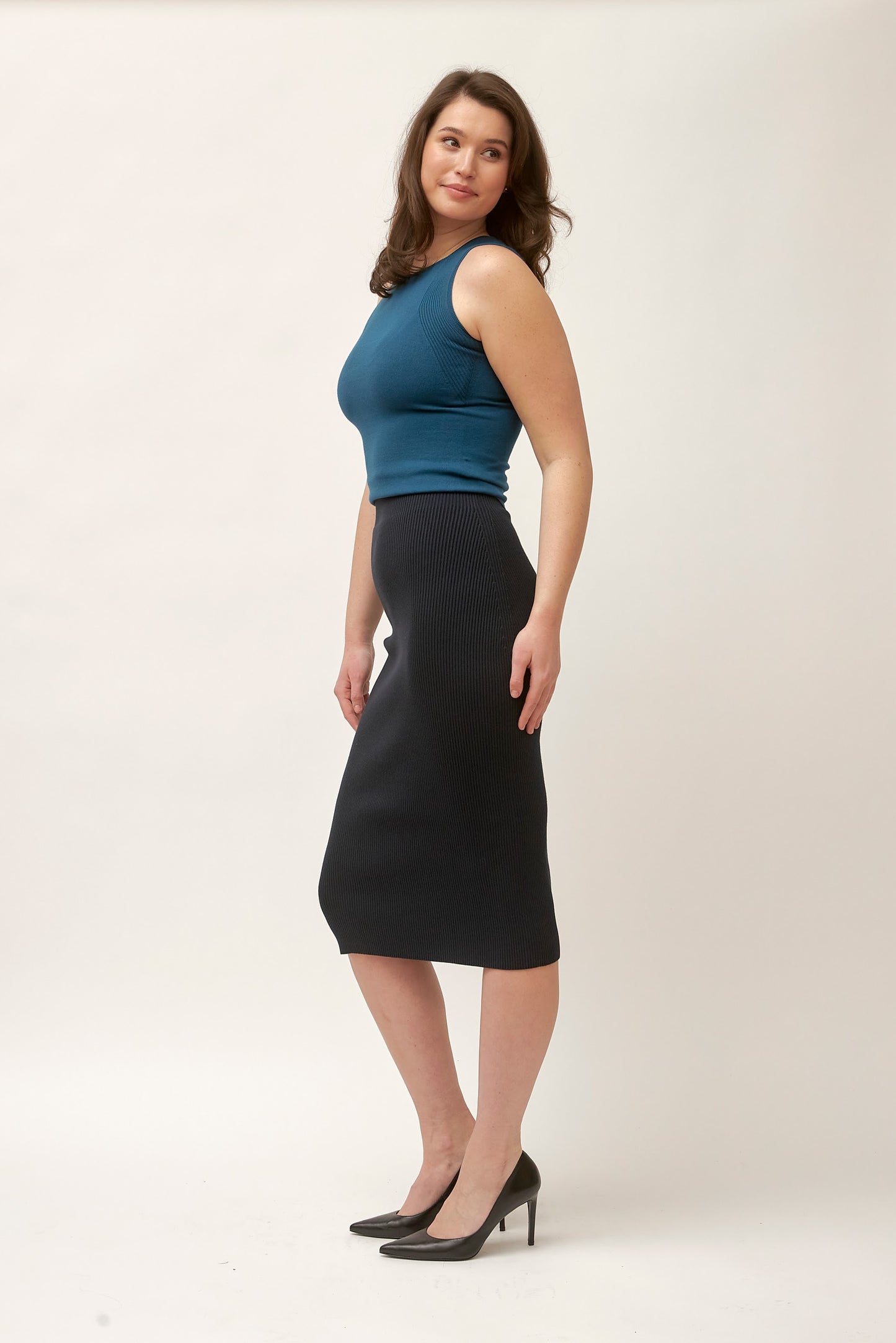 Bette Rib Knit Pencil Skirt